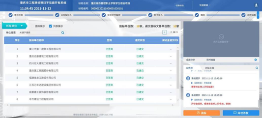 重慶市工程建設項目“不見面開標”系統上線 公共資源交易邁入高效透明新階段